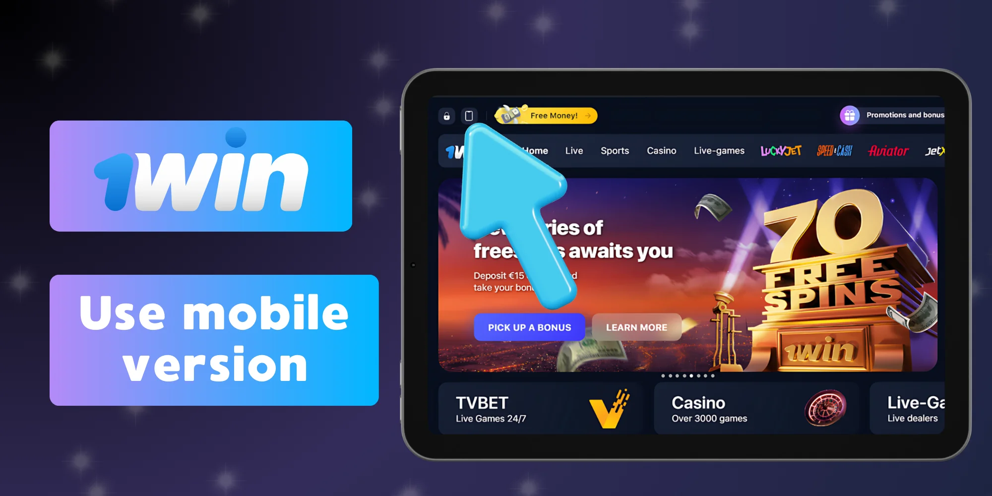 Here’s a detailed guide on how to begin using the mobile version of the 1win website.