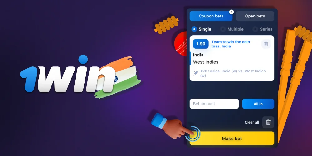 A thorough, step-by-step guide on how to place bets on cricket at 1Win