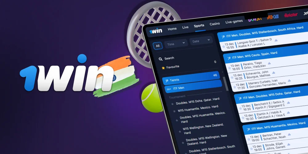 Tennis wagering is available for enthusiasts in India through 1Win.