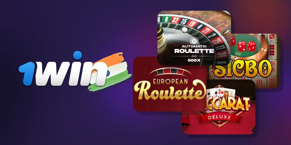Key categories of table games featured on 1win